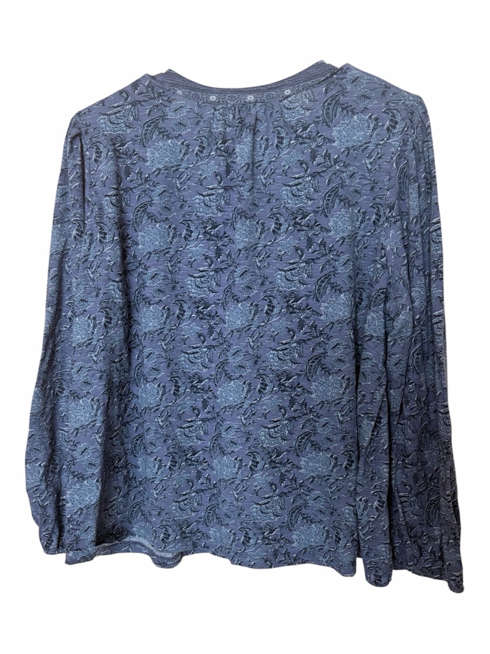 Lucky Brand Indigo Printed Peasant Blouse - Picture 2 of 2
